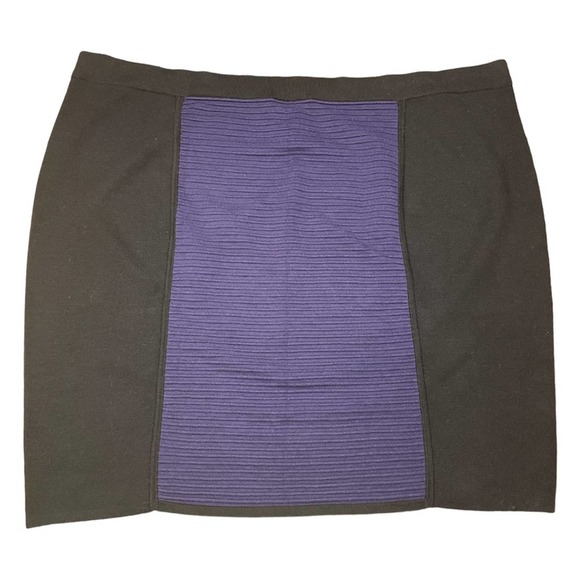 Lane Bryant Purple & Black Color Block Pencil Skirt - Picture 2 of 5